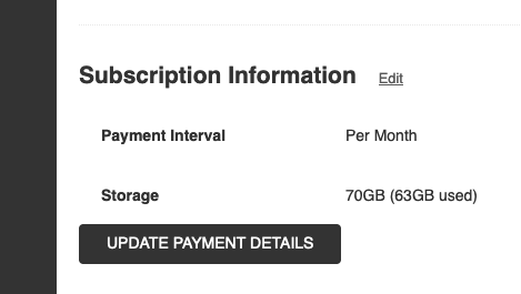 Big Screen Storage Usage